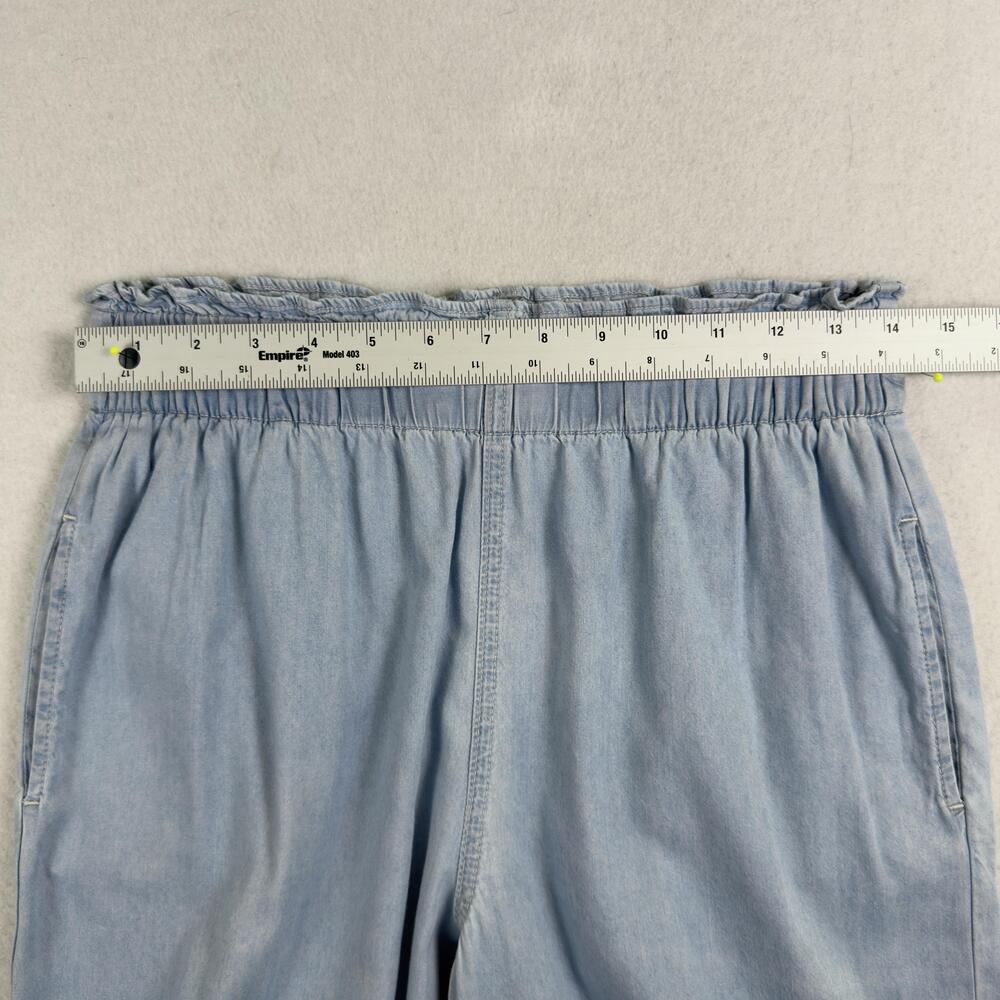 SINCERELY JULES Wide Leg High Rise Pants Paperbag Waist Pockets Baby Blue Size M - Picture 5 of 16